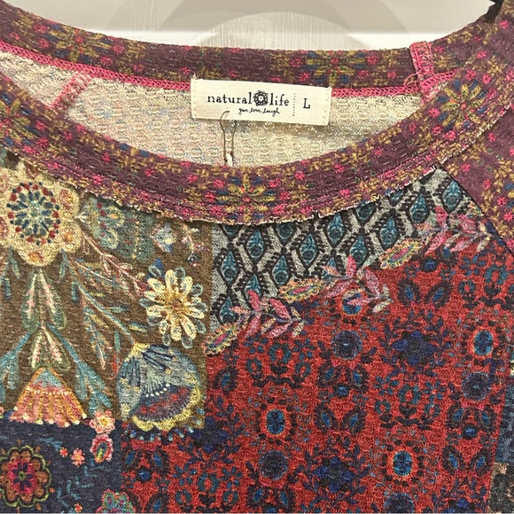 Natural Life Colorful Patchwork Long Sleeve Top - Picture 5 of 9